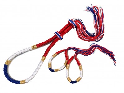 Mongkon + Prajeads Headband Armbands Bundle : ThaiStyle-Thai Flag